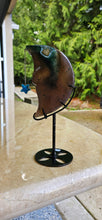Load image into Gallery viewer, Agate Moon on stand with Apatite Star