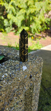 Load image into Gallery viewer, Black Obsidian Point with Moon and Stars