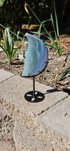 Load image into Gallery viewer, Agate Moon on stand with Caribbean Calcite Star