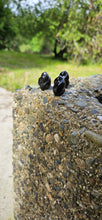 Load image into Gallery viewer, Black Obsidian Mini Flame with Silver Sheen