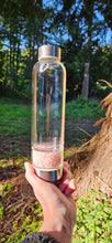 Load image into Gallery viewer, Glass Water Bottle Rose Quartz