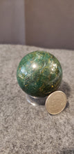 Load image into Gallery viewer, Emerald & Fuchsite Sphere