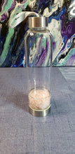 Load image into Gallery viewer, Glass Water Bottle Rose Quartz