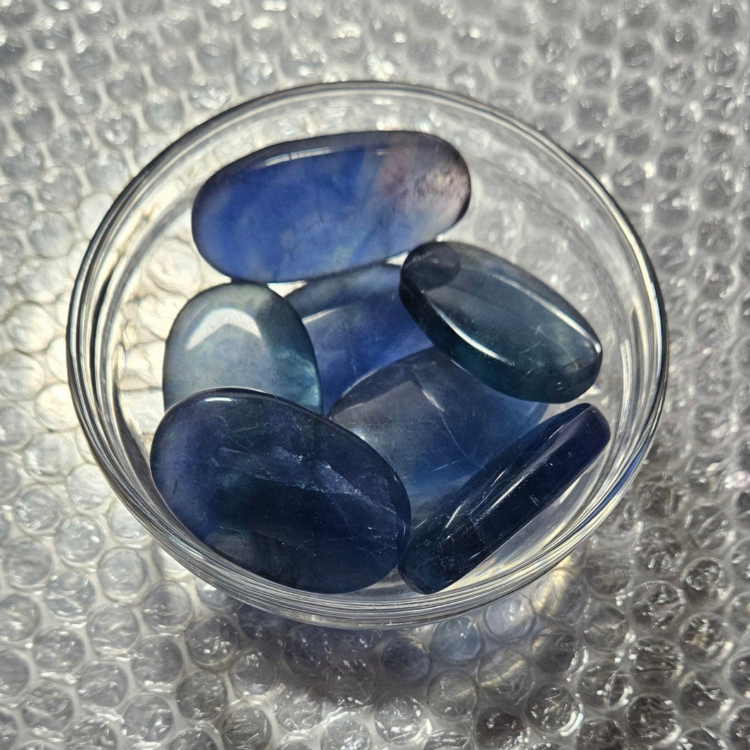 Blue Fluorite Palm Stones