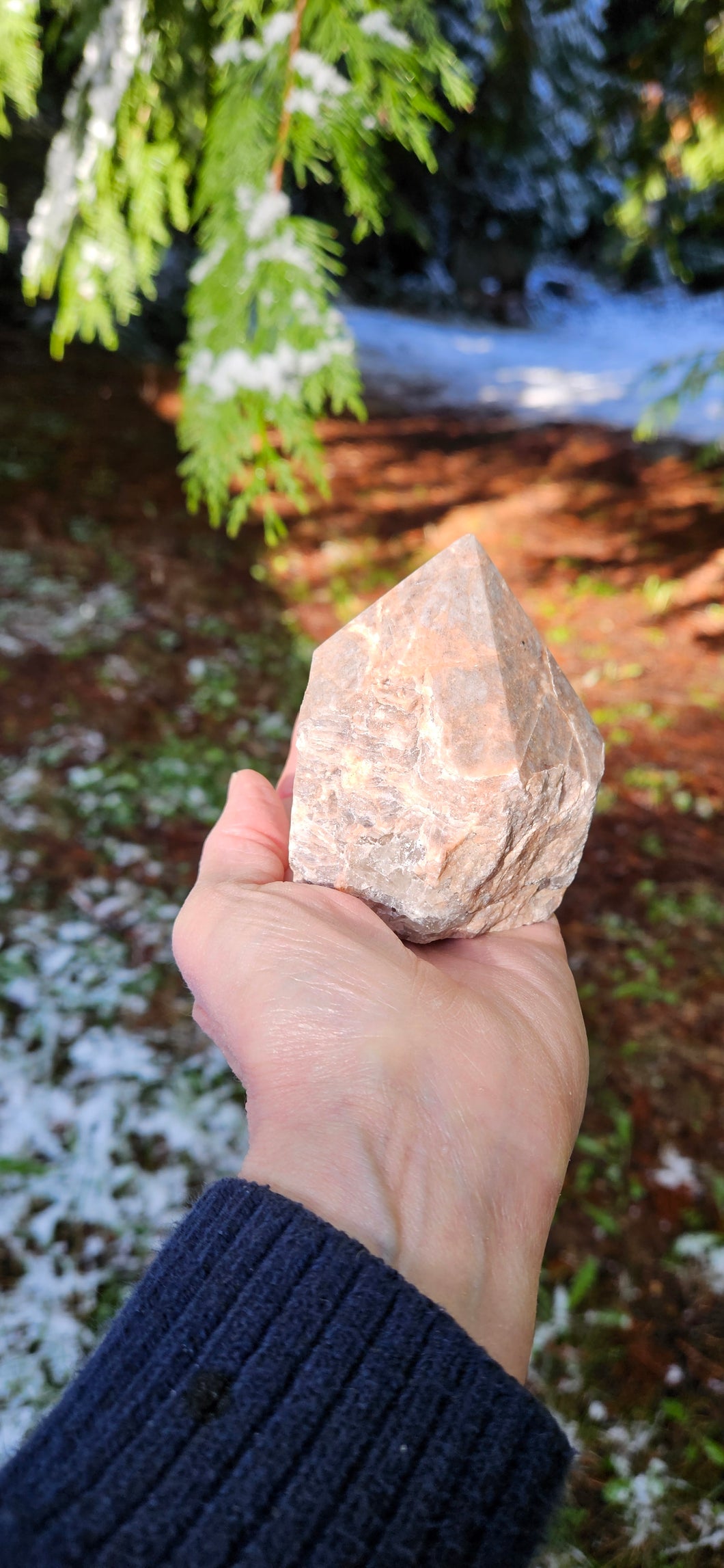 Peach Moonstone Half Polished Point