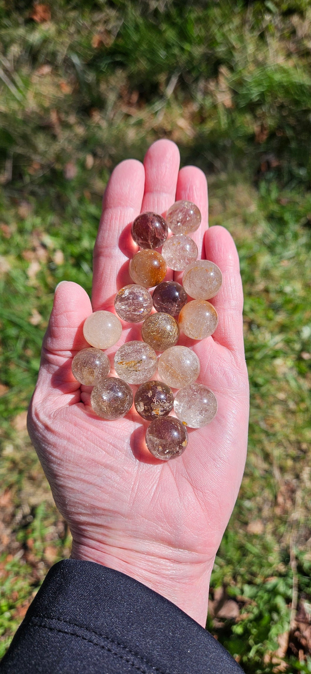 Rutilated Quartz Micro Sphere