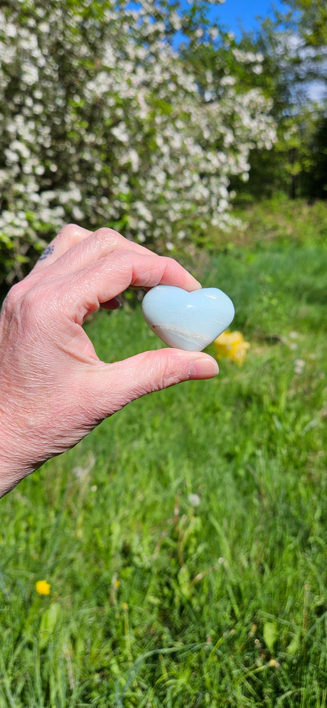 Blue Aragonite Heart