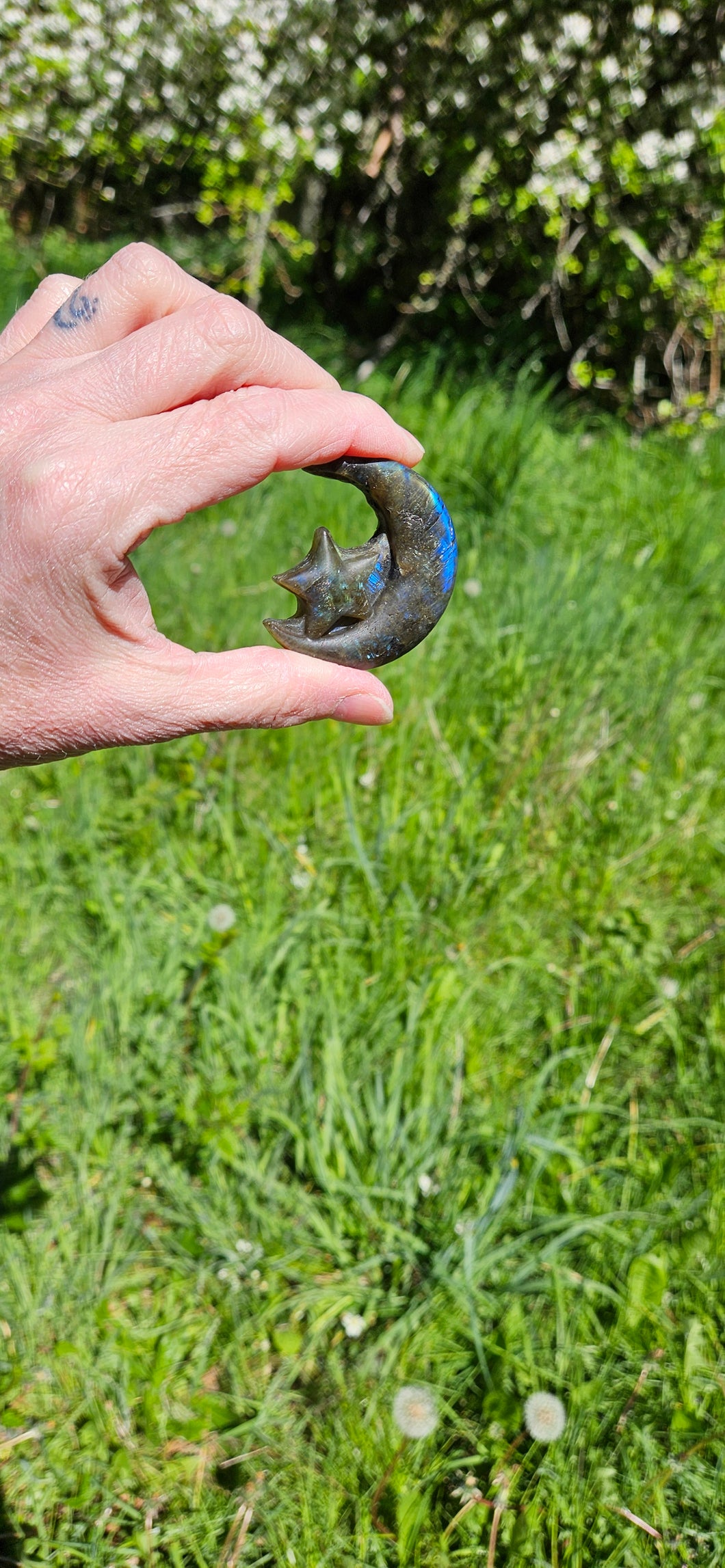 Labradorite Moon and Star