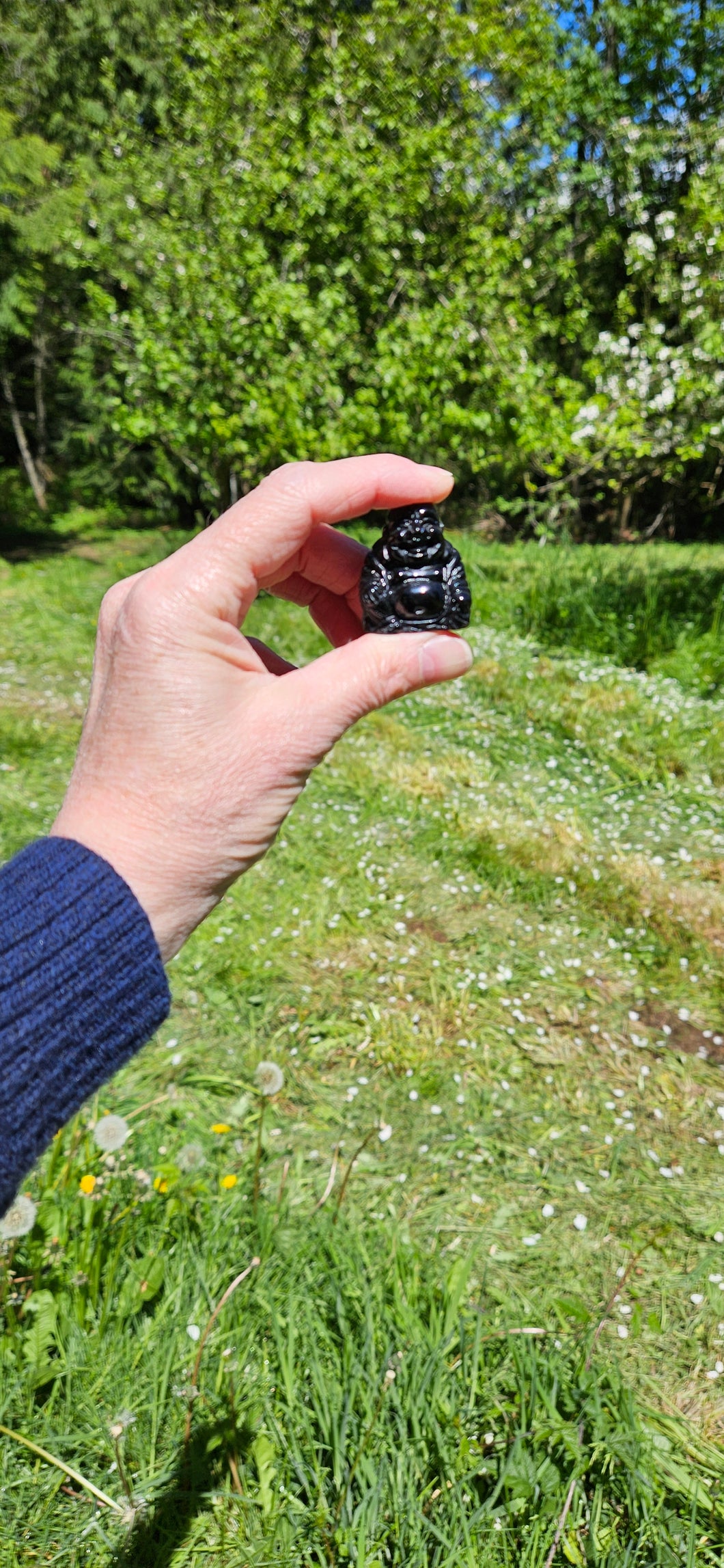 Black Obsidian Happy Buddha