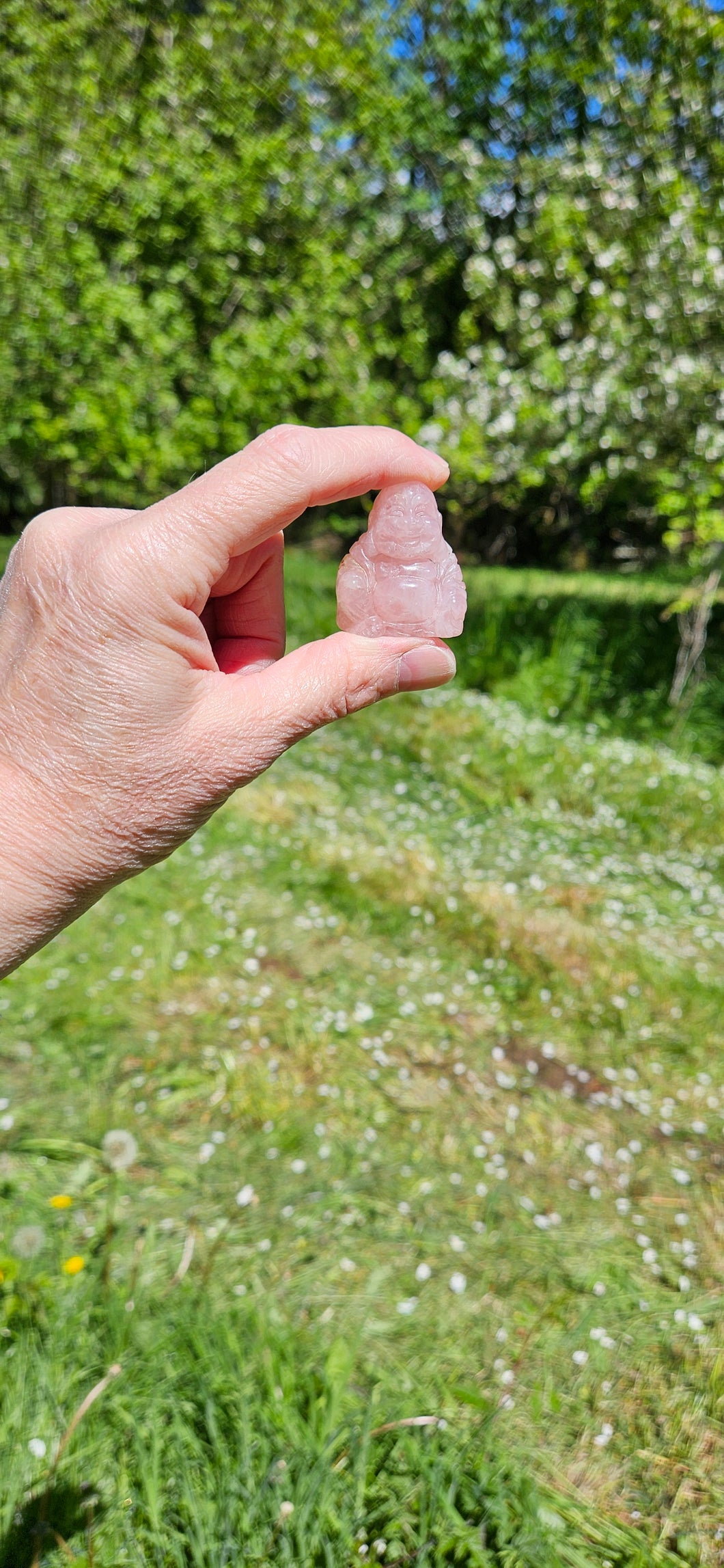 Rose Quartz Happy Buddha