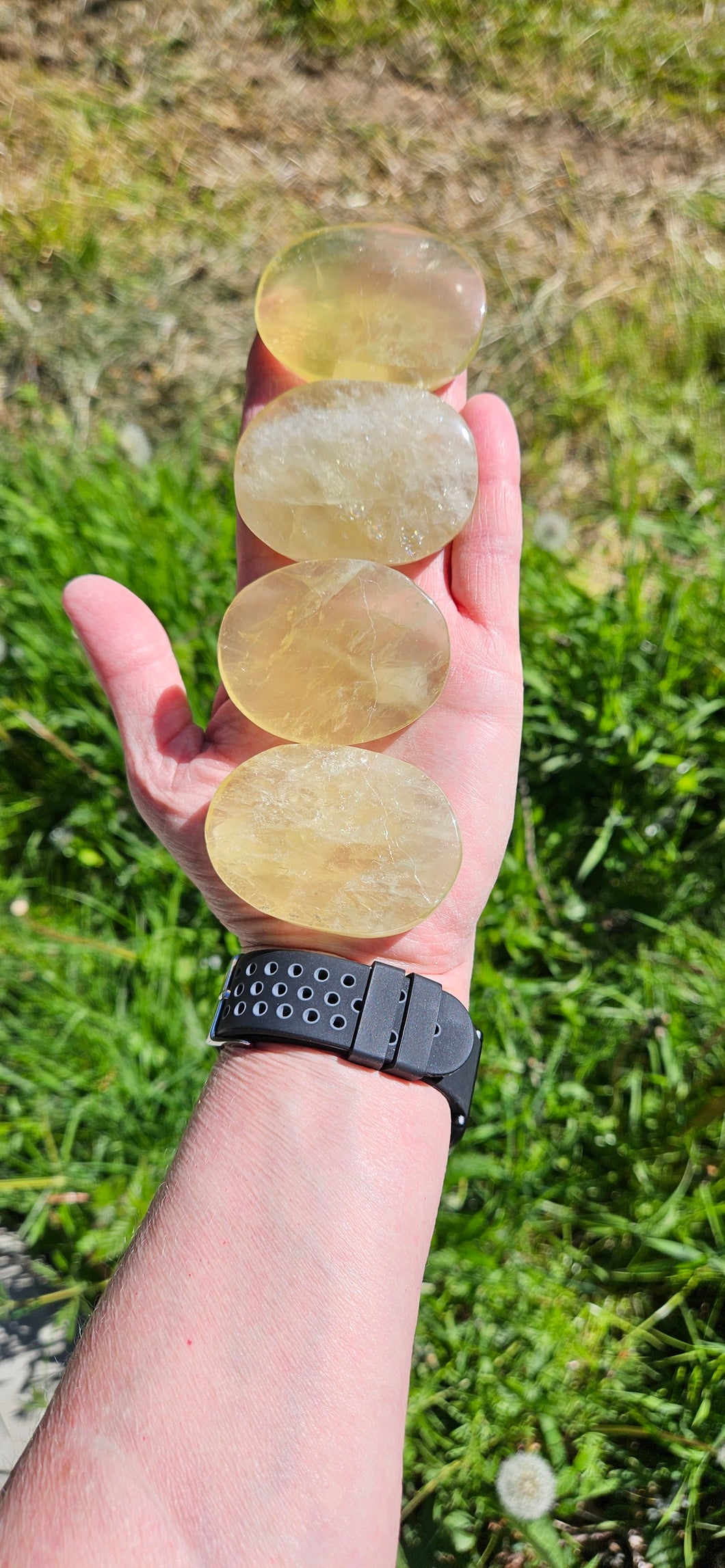 Citrine Palm Stones