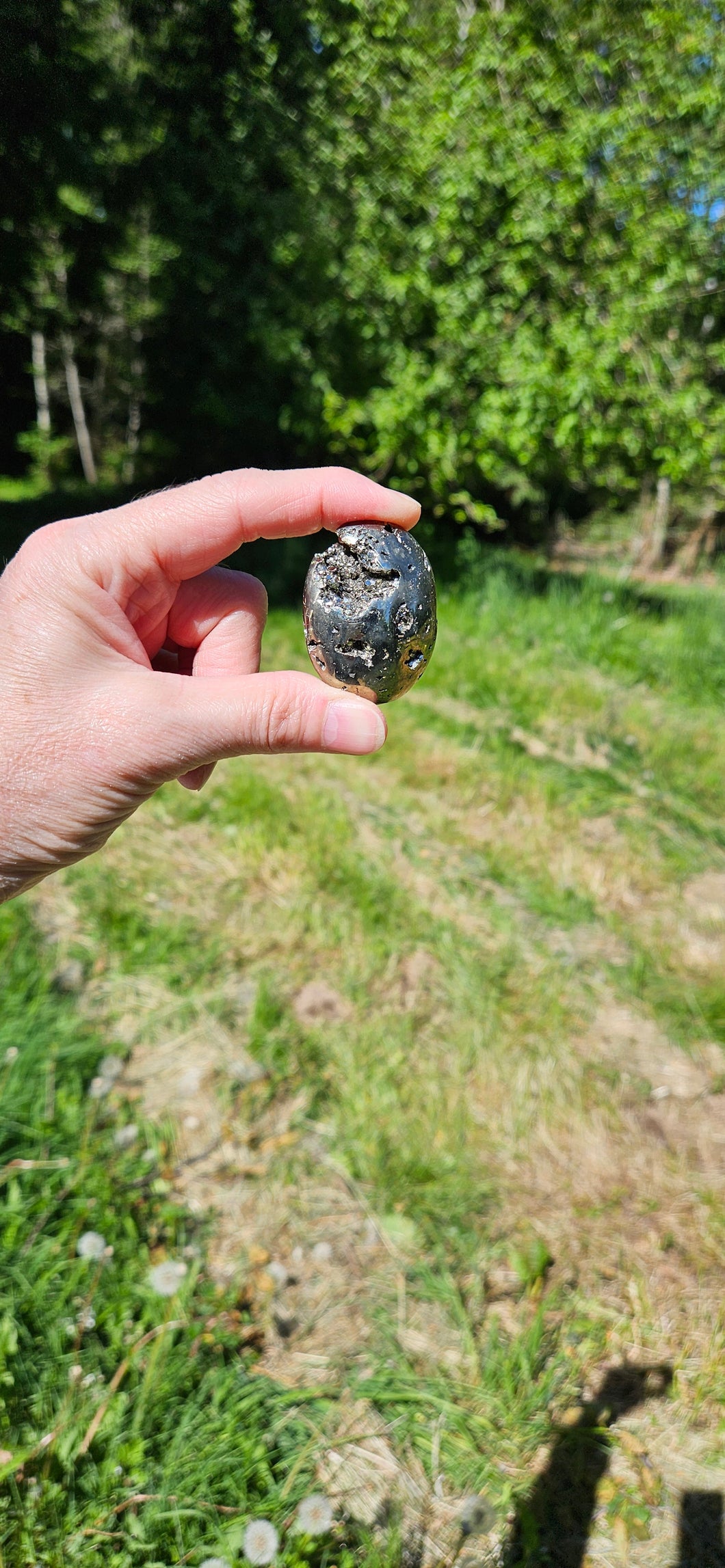 Pyrite Palm Stone