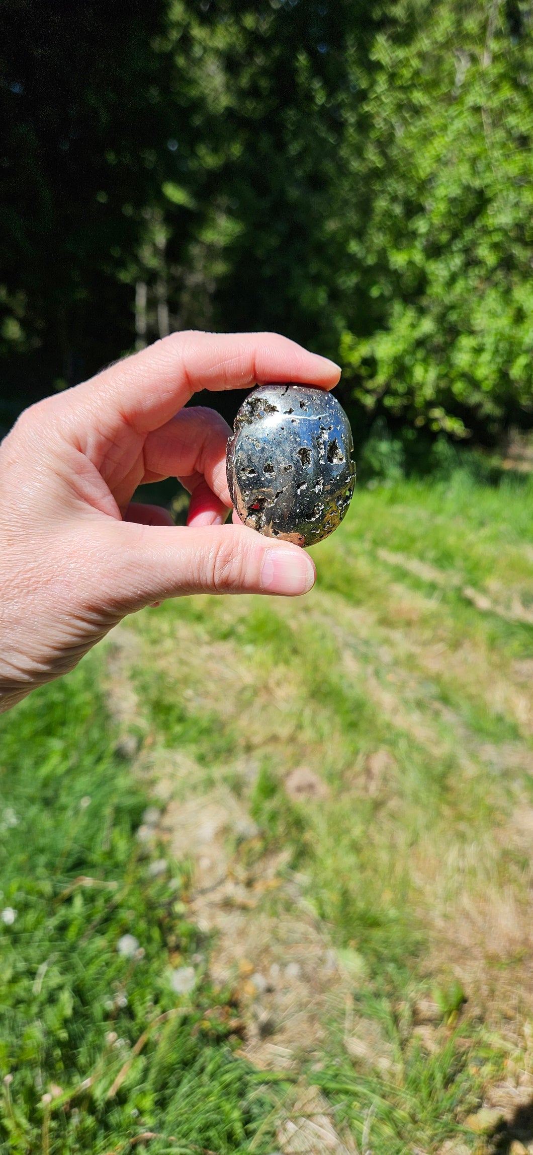 Pyrite Palm Stone