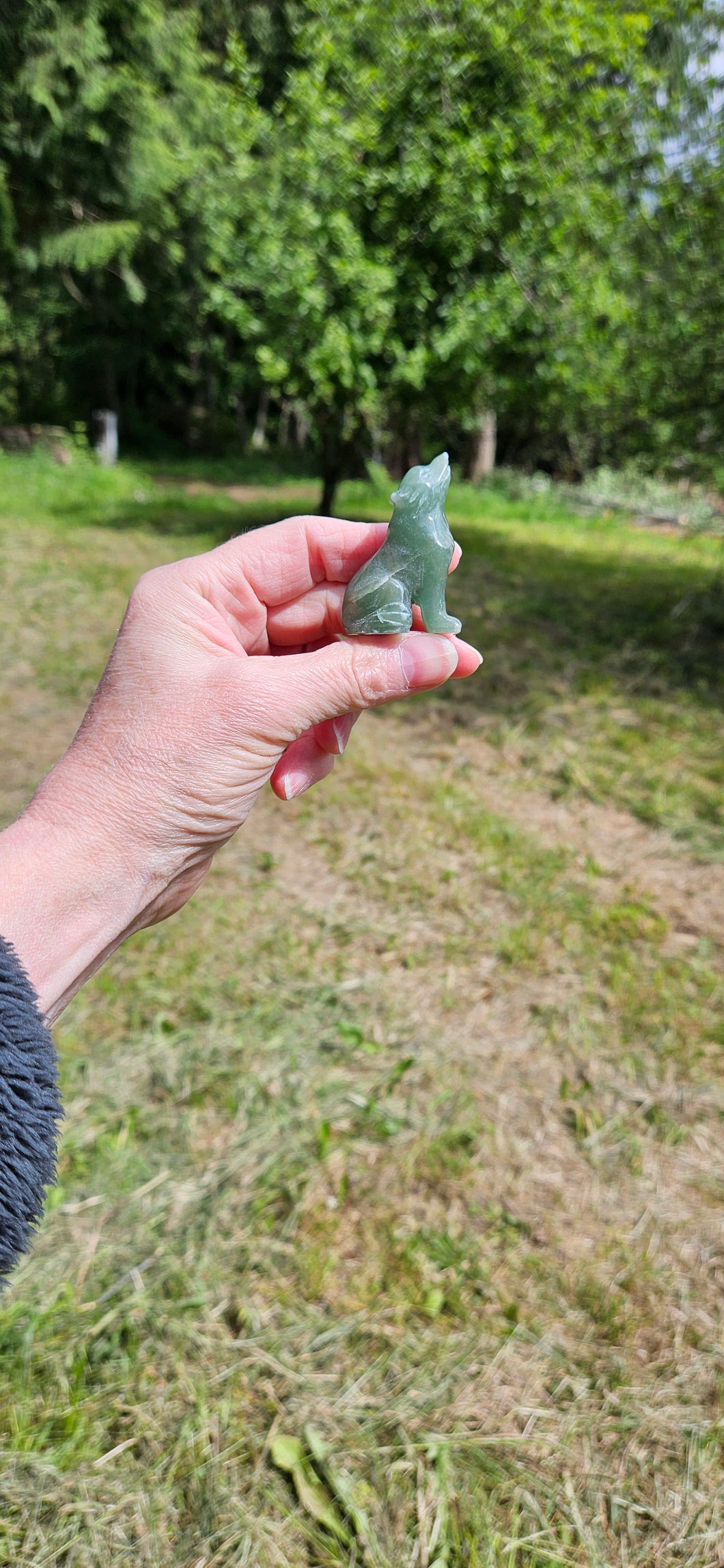 Green Aventurine Wolf