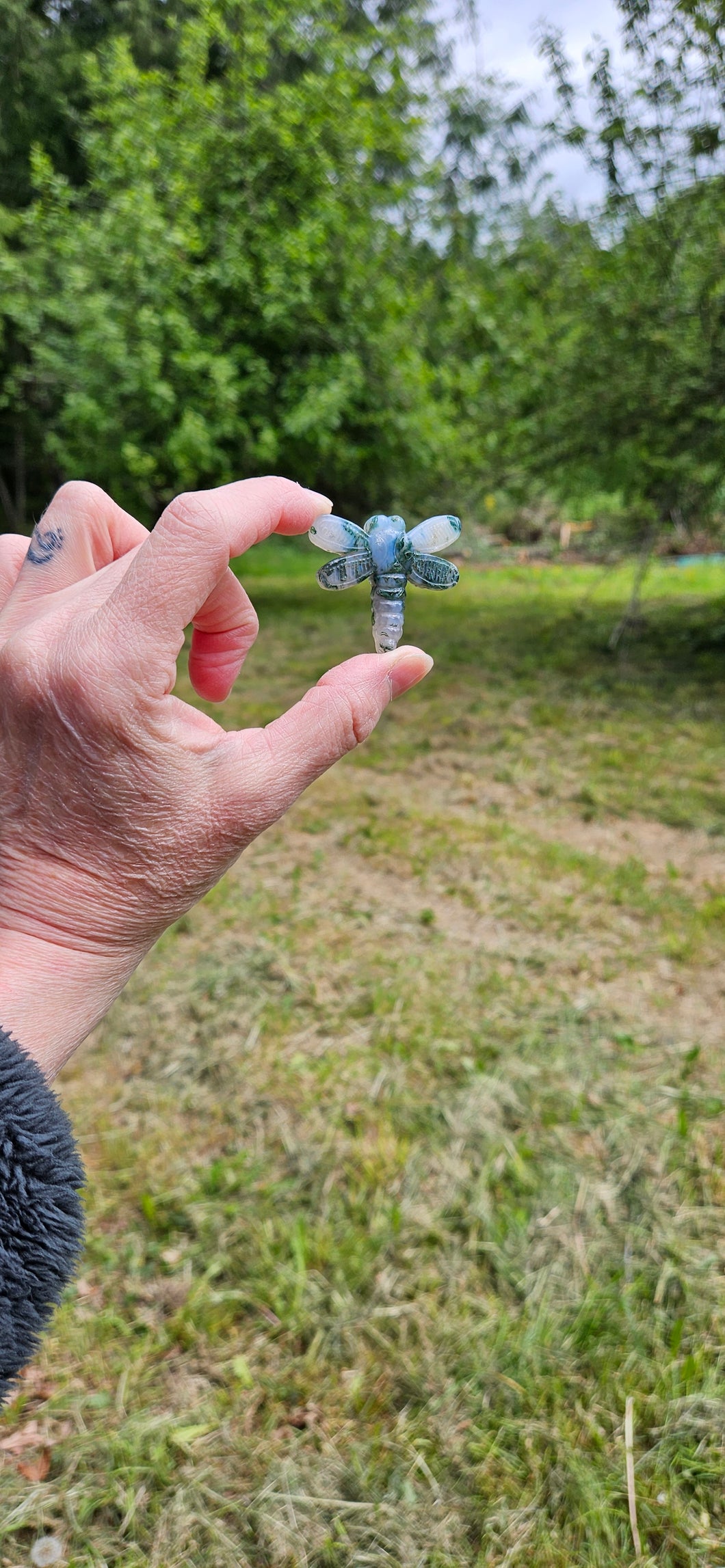 Moss Agate Dragonfly