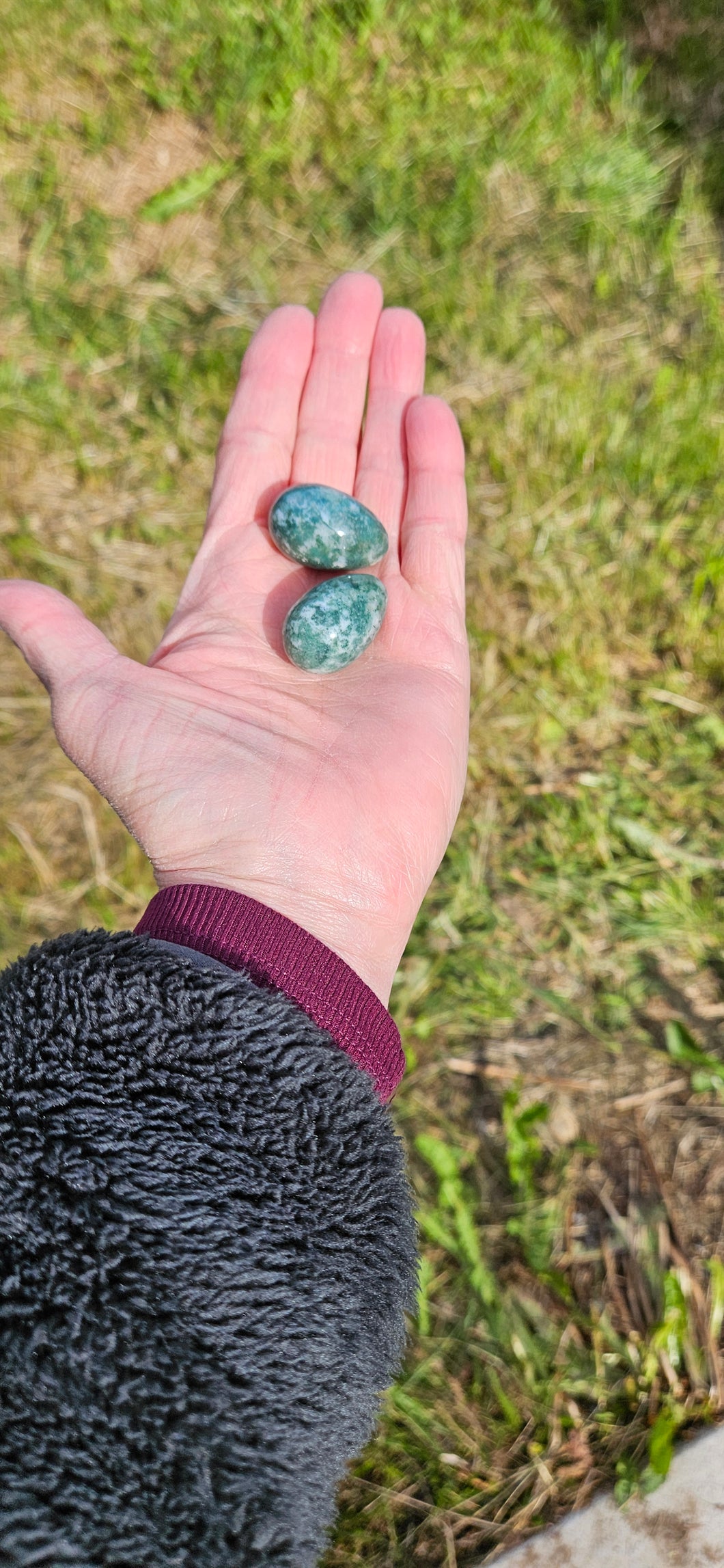 Moss Agate Mini Egg