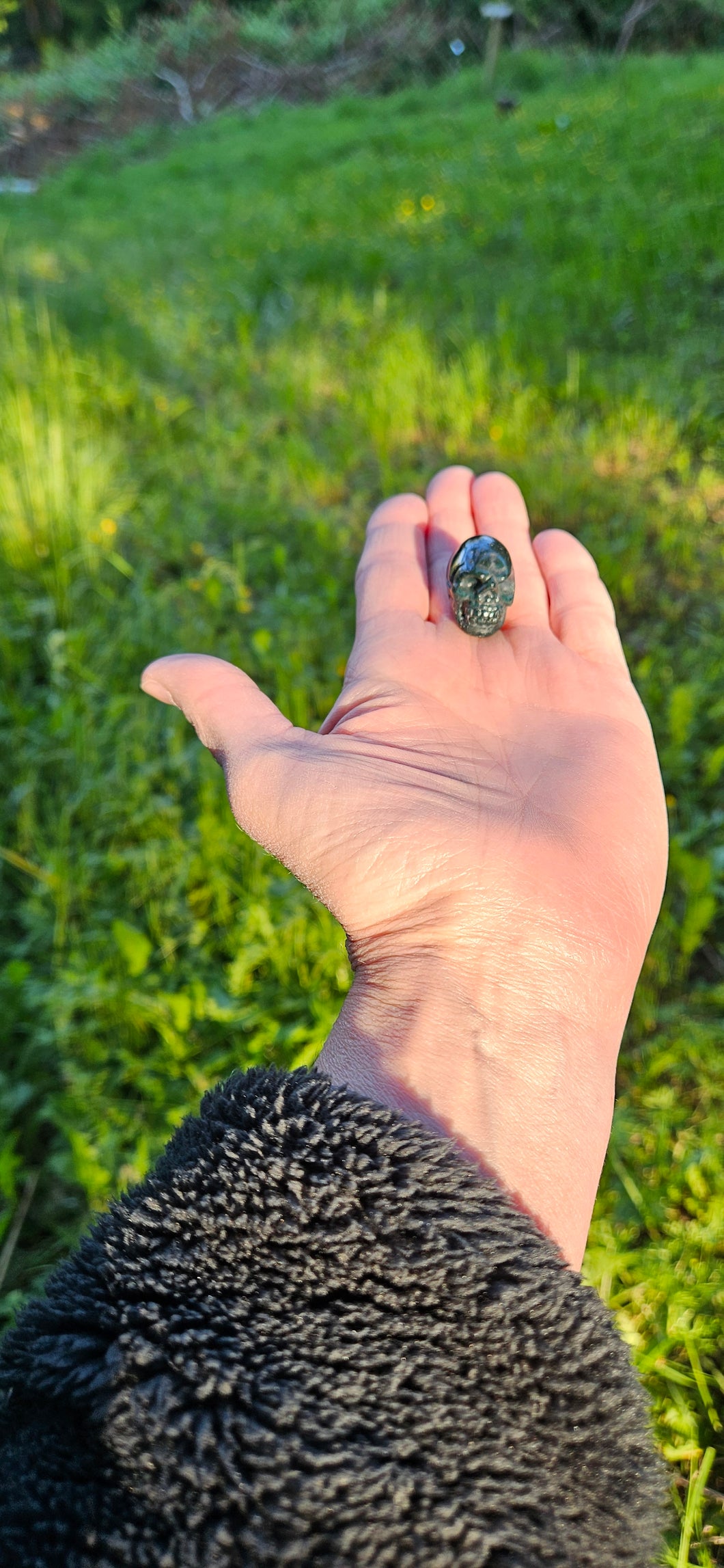 Moss Agate Mini Skull