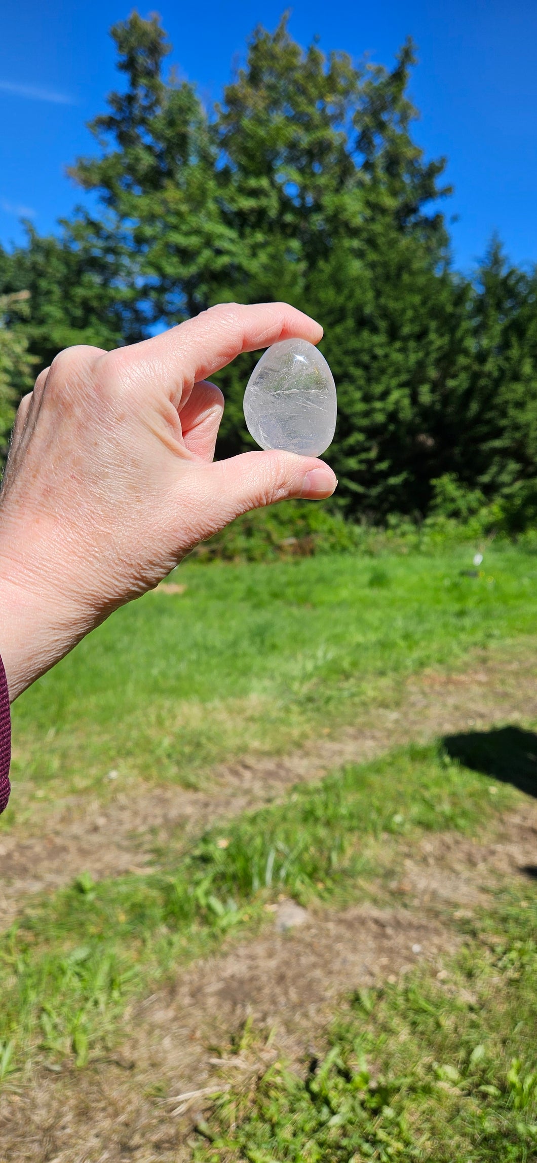 Clear Quartz Palm Stone