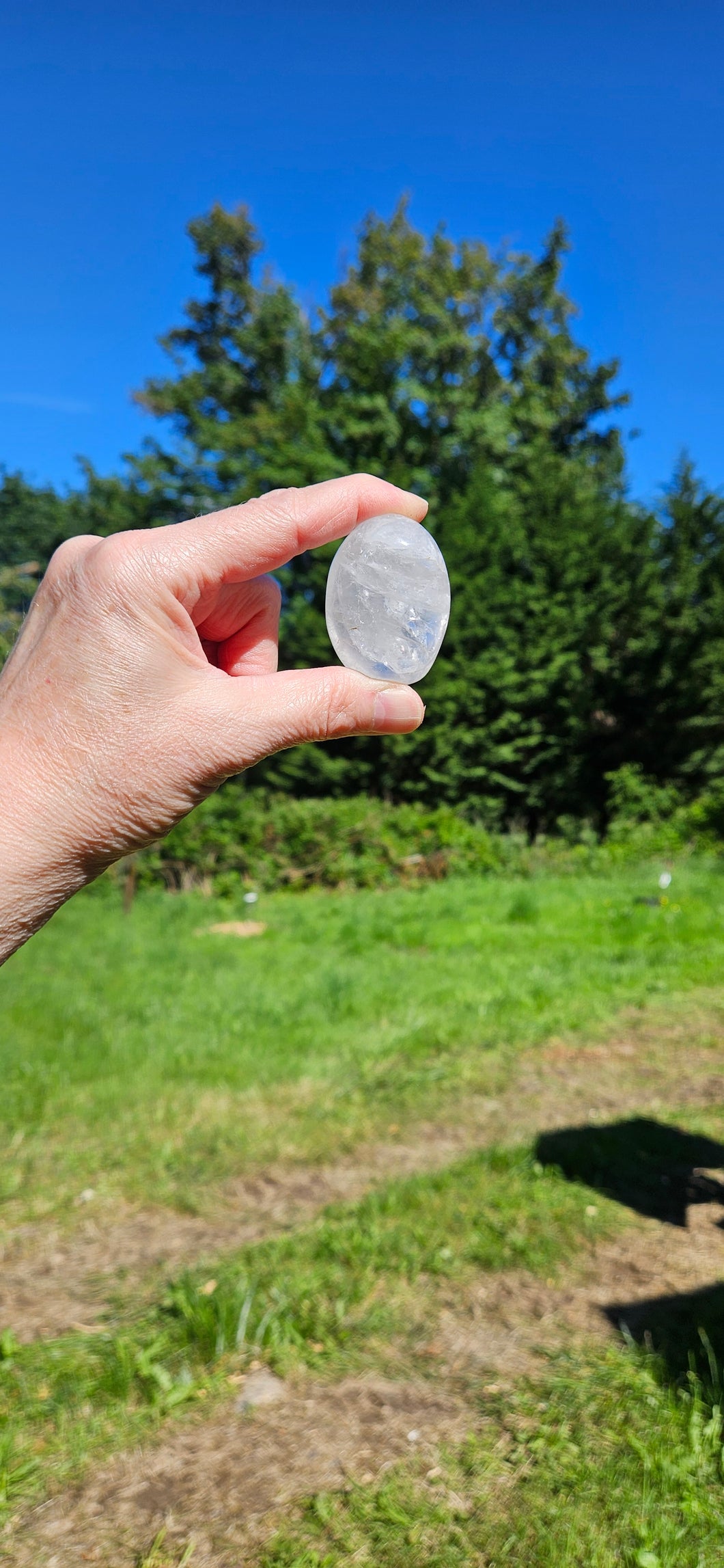 Clear Quartz Palm Stone