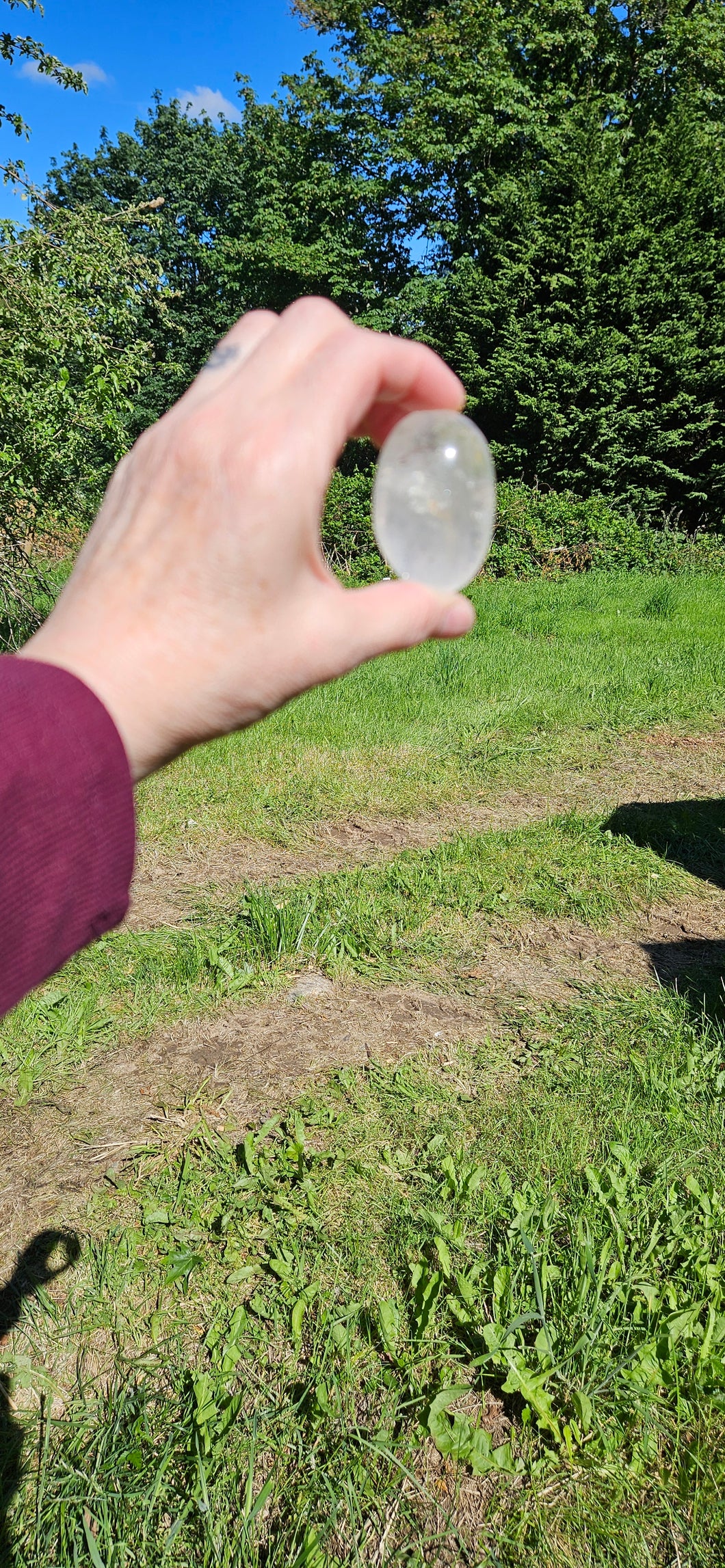 Clear Quartz Palm Stone