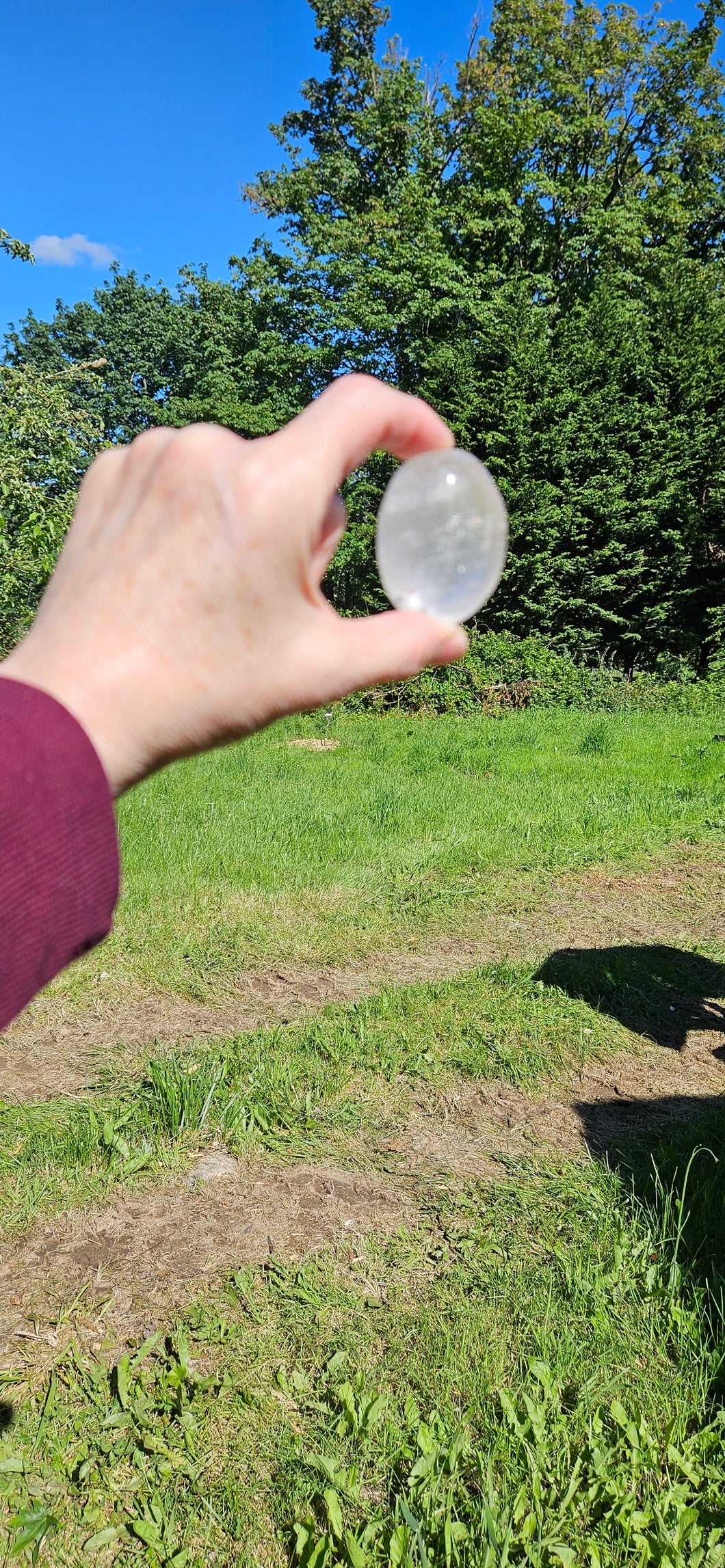 Clear Quartz Palm Stone