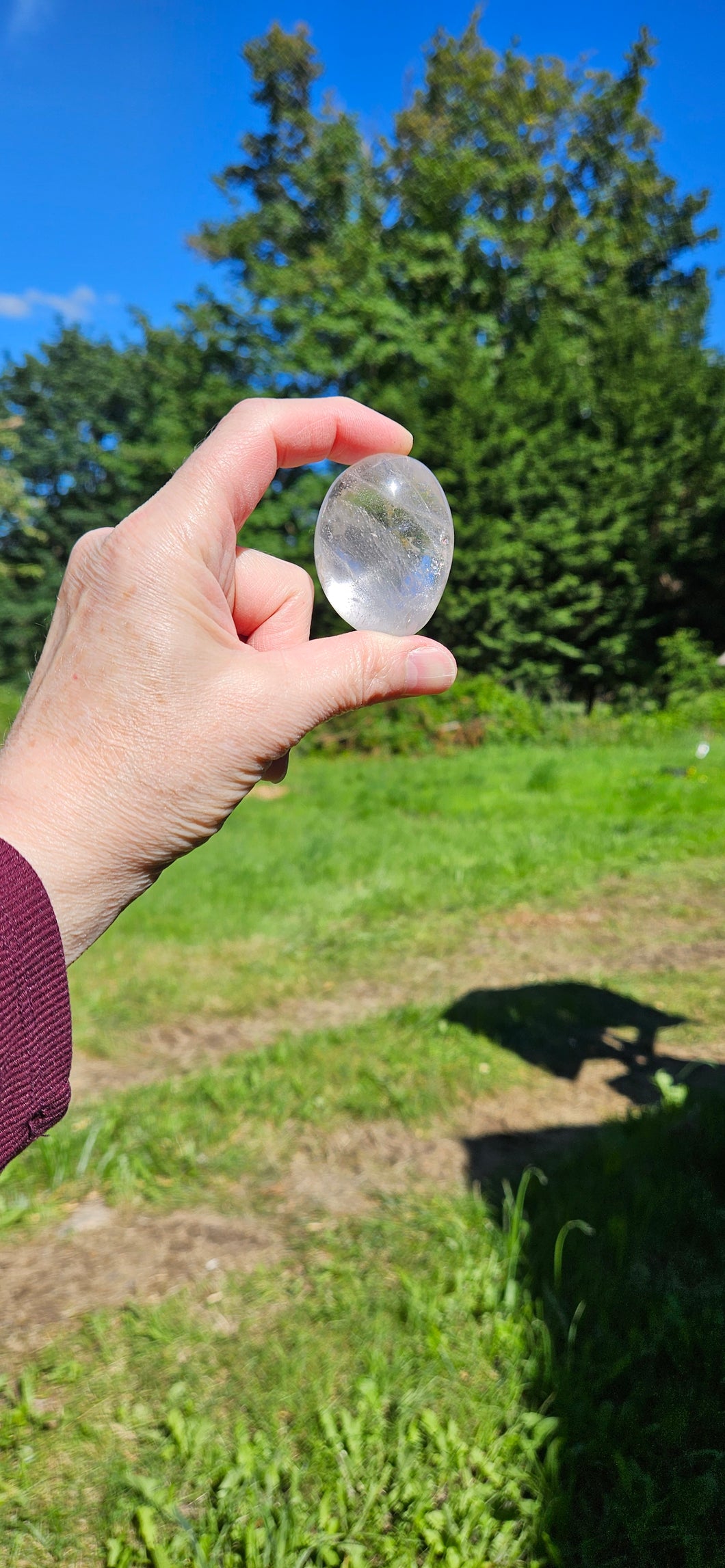 Clear Quartz Palm Stone