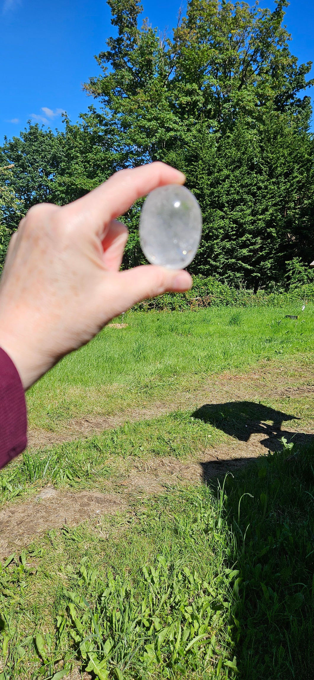 Clear Quartz Palm Stone