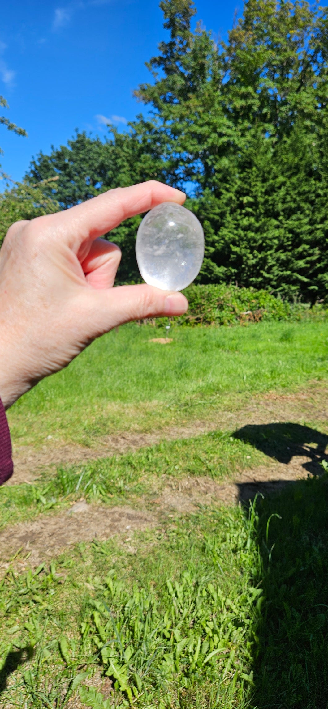 Clear Quartz Palm Stone