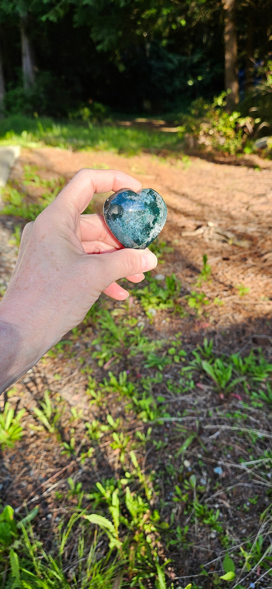 Moss Agate Heart