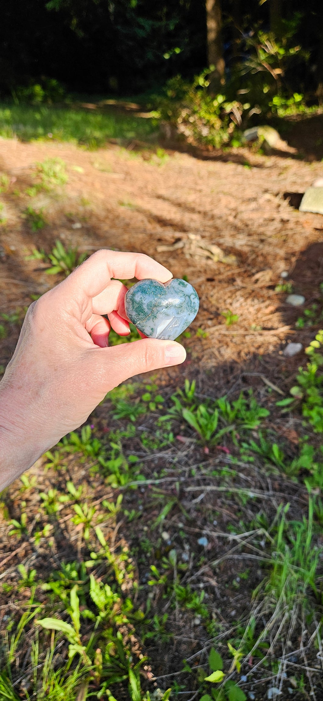 Moss Agate Heart