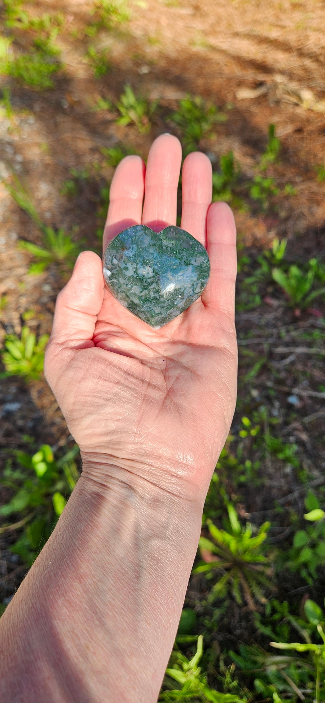 Moss Agate Heart