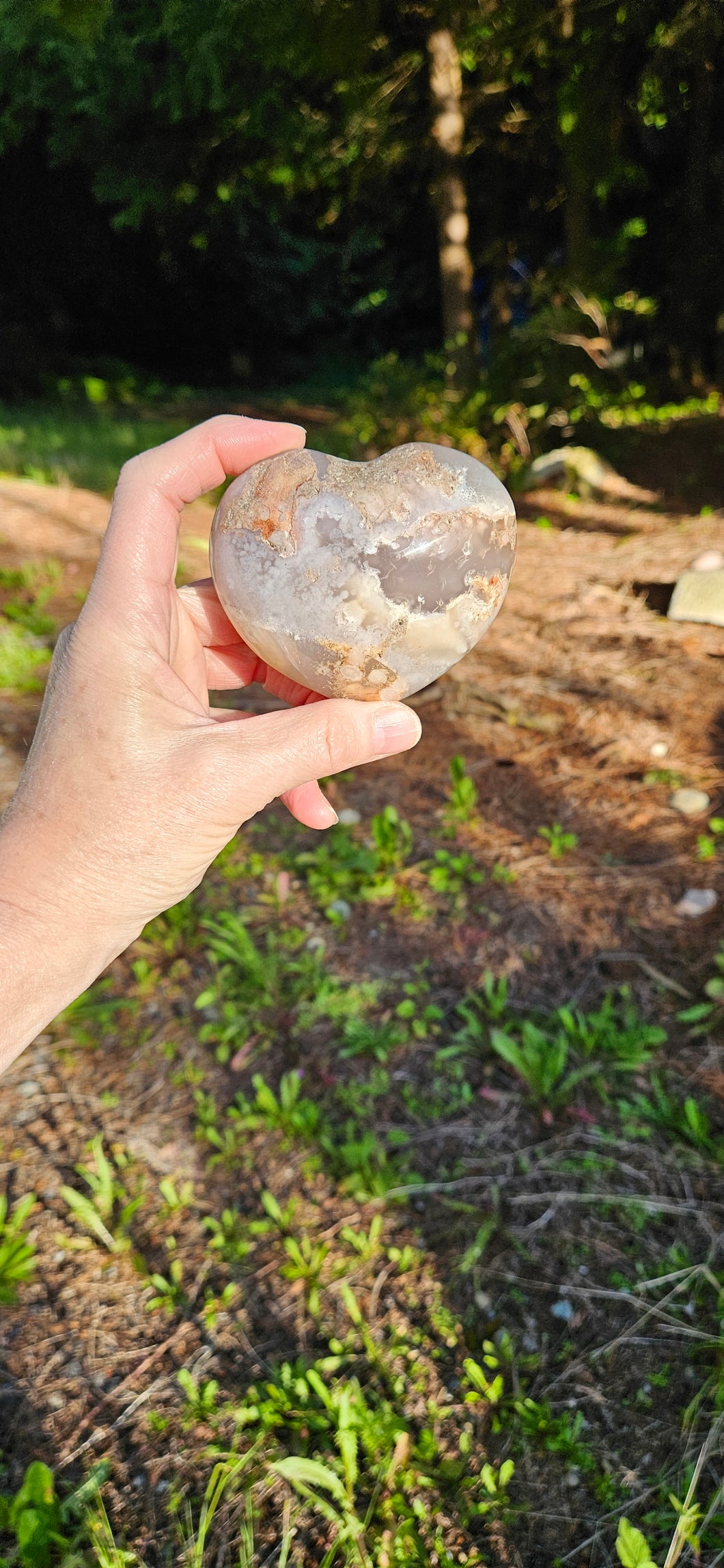 Flower Agate Heart