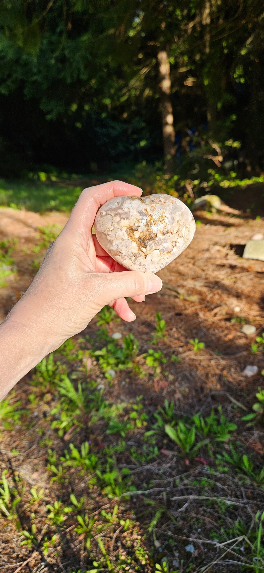 Flower Agate Heart