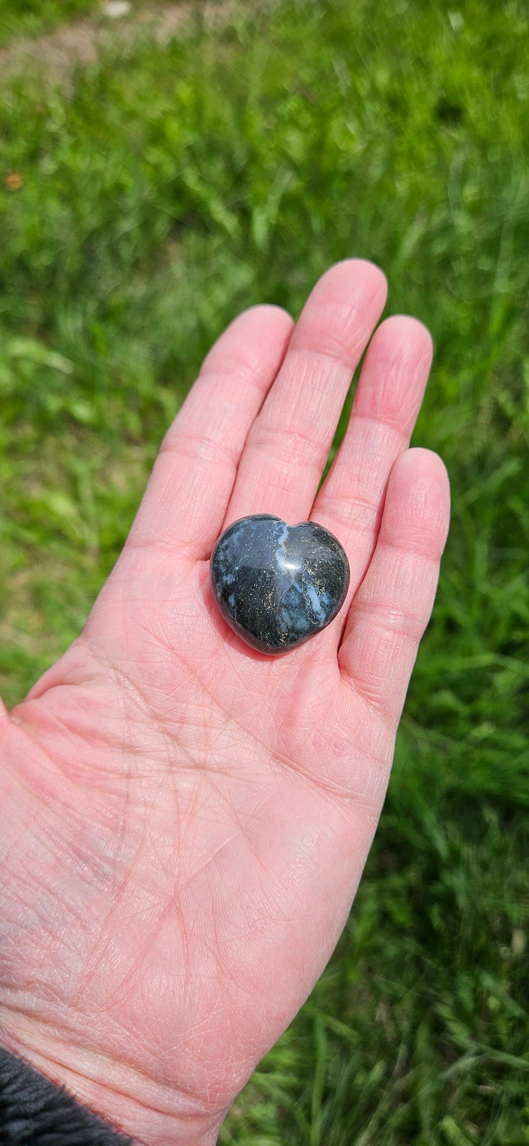 Moss Agate Small Heart