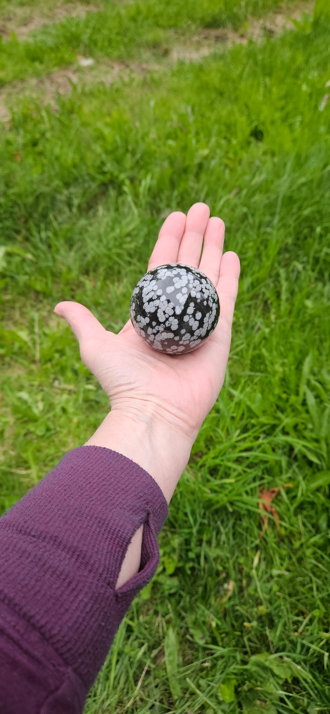 Snowflake Obsidian Sphere