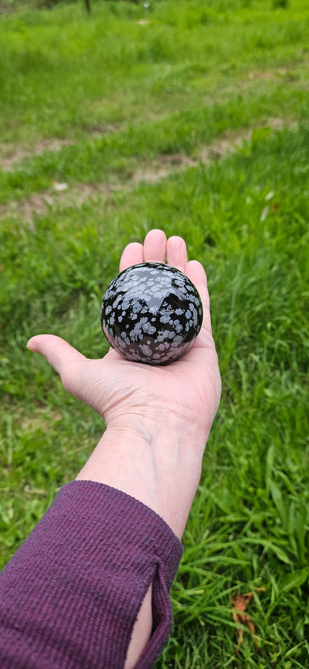 Snowflake Obsidian Sphere