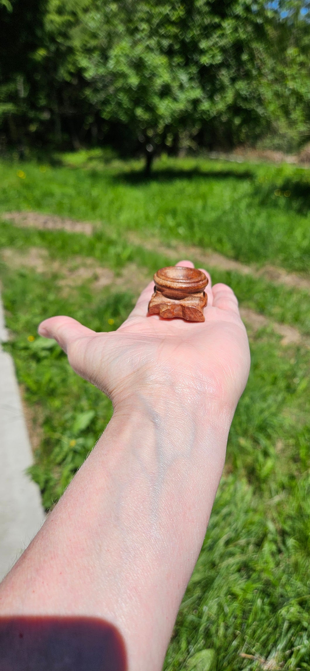 Wood Sphere Stand