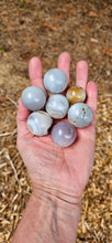 Load image into Gallery viewer, Agate Mini Spheres with Druzy
