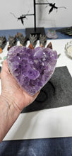 Load image into Gallery viewer, Amethyst Heart on Stand
