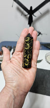 Load image into Gallery viewer, Black Obsidian Point with Stars &amp; Moons
