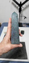 Load image into Gallery viewer, Ruby Fuchsite Kyanite Tower
