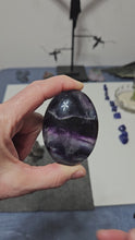 Load and play video in Gallery viewer, Rainbow Fluorite Palm Stone
