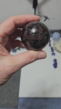 Load and play video in Gallery viewer, Garnet in Arfvedsonite Sphere
