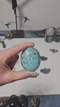 Load and play video in Gallery viewer, Blue Apatite Palm Stone

