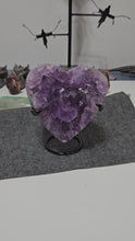Load and play video in Gallery viewer, Amethyst Heart on Stand
