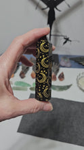 Load and play video in Gallery viewer, Black Obsidian Point with Stars &amp; Moons
