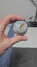 Load and play video in Gallery viewer, Blue Flower Agate Sphere
