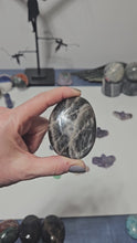 Load and play video in Gallery viewer, Black Moonstone Palm Stone
